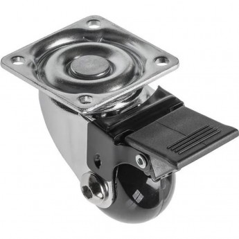 Колесо поворотное D-35мм черное со стопором Brazylia GTV KM-RD-35-CF-20