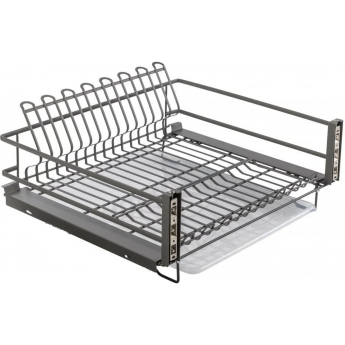 Сушилка выкатная для посуды в нижнюю базу GTV MOVIX PRO, 700 мм с креплением фасада, с поддоном, без направляющих, антрацит