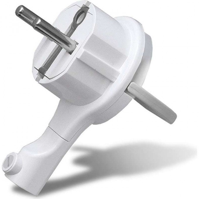 Вилка электрическая GTV без провода угловая плоская белая AE-VA1UNI-00